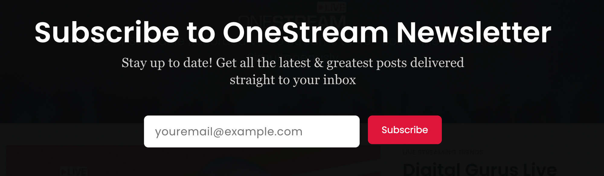 OneStream Live Newsletter