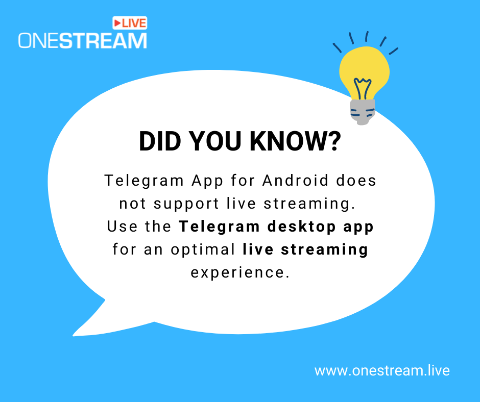 Telegram live streaming