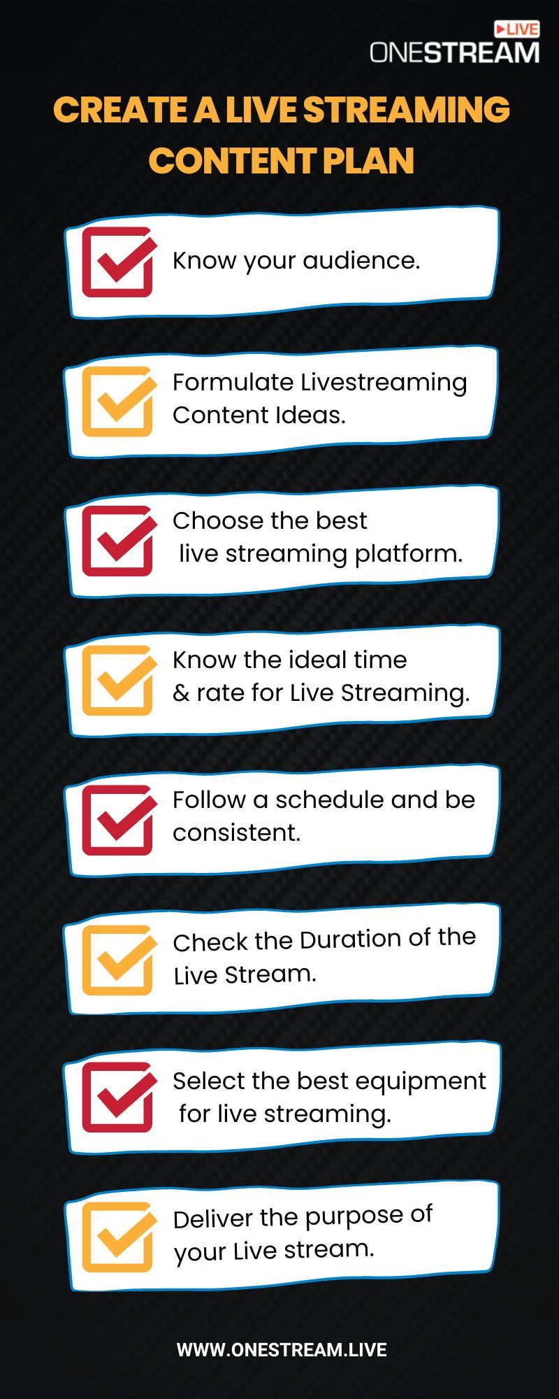 Tips for live streaming content plan