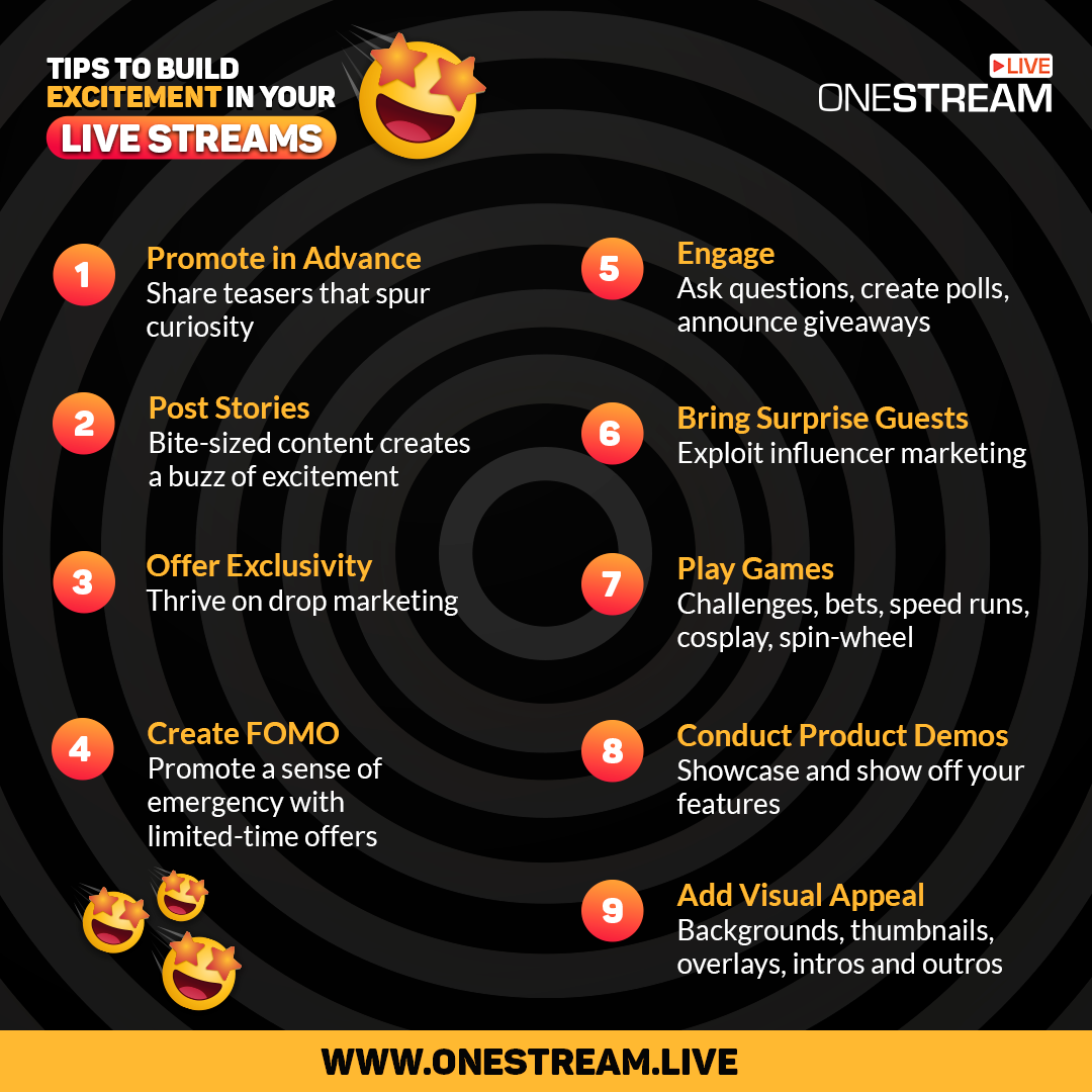Tips to build excitement in your live streams