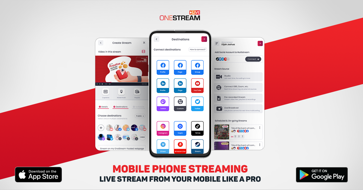 Mobile phone streaming with OneStream Live